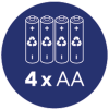 4 x AA batérie